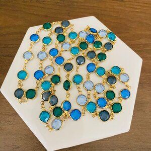 Swarovski Crystal Chiclet 36" Coin Station Chain Vintage Swan Signed